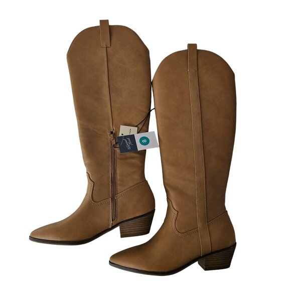 Universal Thread Womens Western Knee High Light Brown Memory Foam Boots Size 8 - Picture 9 of 13
